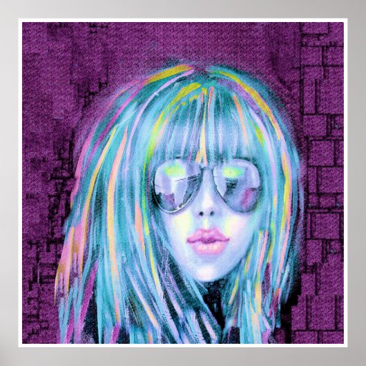 Schilderen van moderne jonge vrouw 2 poster (Voorkant)