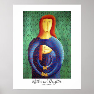 Schilderen van moeder en dochter poster