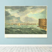schilderen van New York City (1825) Canvas Afdruk (Insitu (Houten vloer))