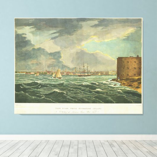 schilderen van New York City (1825) Canvas Afdruk (Insitu (Houten vloer))