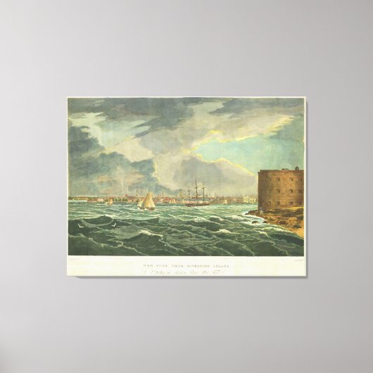 schilderen van New York City (1825) Canvas Afdruk (Voorkant)