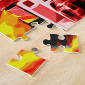 Schilderen van olie uit rode vuurmotoren; legpuzzel (Zijkant)
