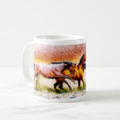 Schilderen van Paarden op Koffiemok (Voorkant links)