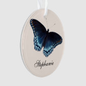 Schilderen van rode, gladde, dikkere, blauwe vlind ornament (voorkant)