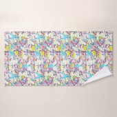 Schilderen van roze, gele en witte rozen badhanddoek (Badhanddoek)