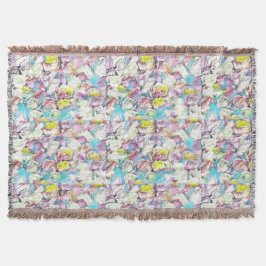 Schilderen van roze, gele en witte rozen deken