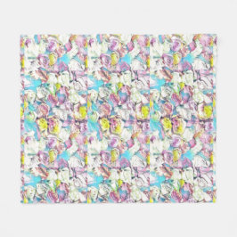 Schilderen van roze, gele en witte rozen fleece deken