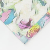 Schilderen van roze, gele en witte rozen fleece deken (Hoek)