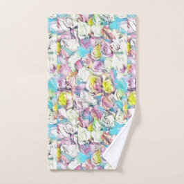 Schilderen van roze, gele en witte rozen handdoek