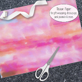 Schilderen van roze waterverf abstracte kunst tissuepapier