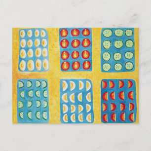 Schilderen van saladebereidingen briefkaart