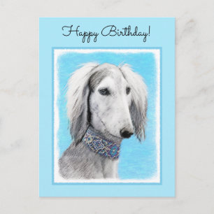 Schilderen van Saluki (zilver) - Kute Original Dog Briefkaart