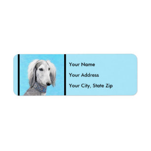 Schilderen van Saluki (zilver) - Kute Original Dog Etiket