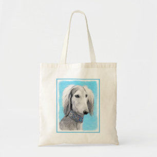 Schilderen van Saluki (zilver) - Kute Original Dog Tote Bag