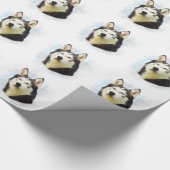 Schilderen van siberische hondjes voor de kleur va cadeaupapier (Hoek)