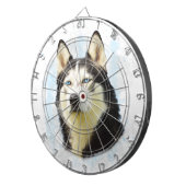 Schilderen van siberische hondjes voor de kleur va dartbord (Voorkant Rechts)
