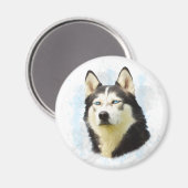 Schilderen van siberische hondjes voor de kleur va magneet (Voorkant / Achterkant)
