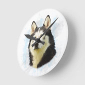 Schilderen van siberische hondjes voor de kleur va ronde klok (Hoek)