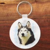 Schilderen van siberische hondjes voor de kleur va sleutelhanger (Voorkant)