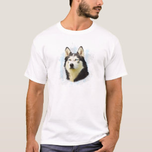 Schilderen van siberische hondjes voor de kleur va t-shirt