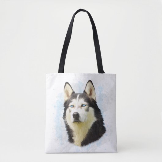 Schilderen van siberische hondjes voor de kleur va tote bag (Voorkant)