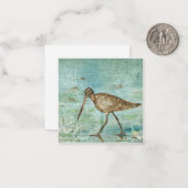 Schilderen van snuitvogel op de kust notitiekaartje (Voorkant / Achterkant in situ)