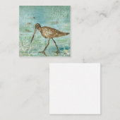 Schilderen van snuitvogel op de kust notitiekaartje (Voorkant / Achterkant)