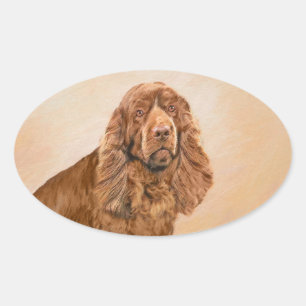 Schilderen van Sussex-Spanjaard - Kute Original Do Ovale Sticker