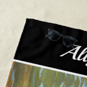 Schilderen van tijger zwemmen | DIY-naam | Zwart Strandlaken (In situ)