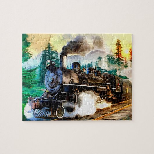 Schilderen van treinstellen voor stoommotoren legpuzzel (Horizontaal)