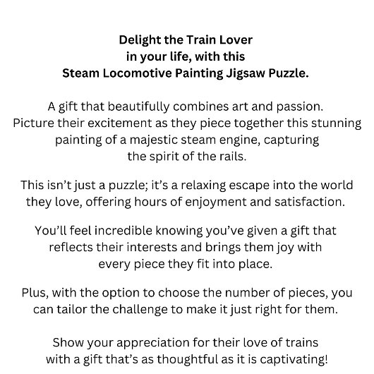 Schilderen van treinstellen voor stoommotoren legpuzzel