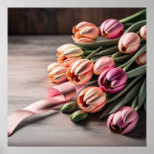 Schilderen van tulpen en lint poster (Voorkant)