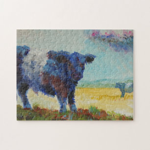 Schilderen van twee korrelkoeien legpuzzel
