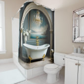 Schilderen van Upscale badkamer met Klauwbad Douchegordijn (In situ)