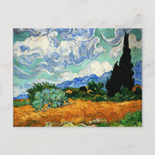 Schilderen van Van Gogh, Wheatfield met Cypress Tr Briefkaart