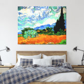 Schilderen van Van Gogh, Wheatfield met Cypress Tr Canvas Afdruk (Insitu (Slaapkamer))