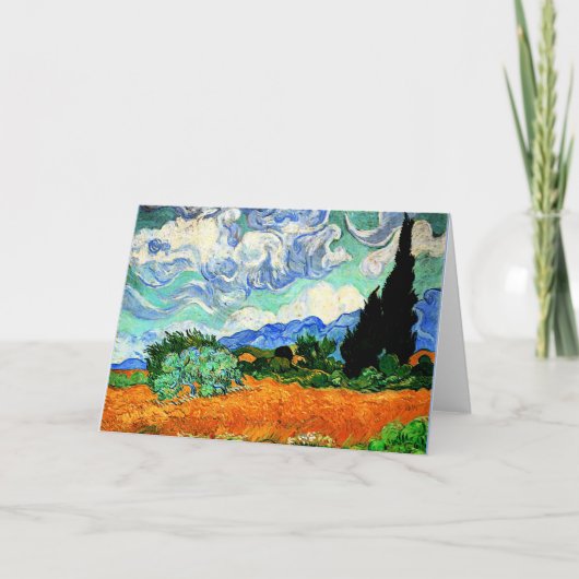 Schilderen van Van Gogh, Wheatfield met Cypress Tr Kaart (Voorkant)