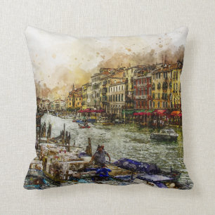 Schilderen van Venetië Canal Scene Kussen