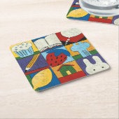 Schilderen van verschillende objecten door Charikl Kartonnen Onderzetters (Schuin)