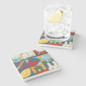 Schilderen van verschillende objecten door Charikl Stenen Onderzetter (Zijkant)