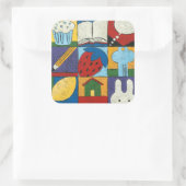 Schilderen van verschillende objecten door Charikl Vierkante Sticker (Tas)