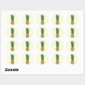Schilderen van verse ananas door CherylsArt Sticke Ronde Sticker (Vel)