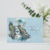 Schilderen van watervallen en bruggen Waterverf Bedankkaart (Staand voorkant)