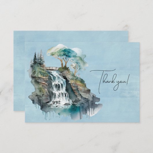 Schilderen van watervallen en bruggen Waterverf Bedankkaart (Voorkant / Achterkant)