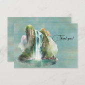 Schilderen van watervallen Waterverf Bedankkaart (Voorkant / Achterkant)