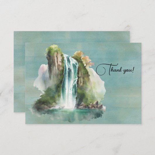 Schilderen van watervallen Waterverf Bedankkaart (Voorkant / Achterkant)