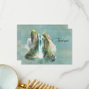 Schilderen van watervallen Waterverf Bedankkaart