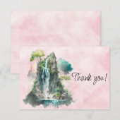 Schilderen van watervallen Waterverf Bedankkaart (Voorkant / Achterkant)