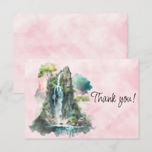 Schilderen van watervallen Waterverf Bedankkaart (Voorkant / Achterkant)