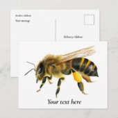 Schilderen van Waterverf honingbijen Briefkaart (Voorkant / Achterkant)